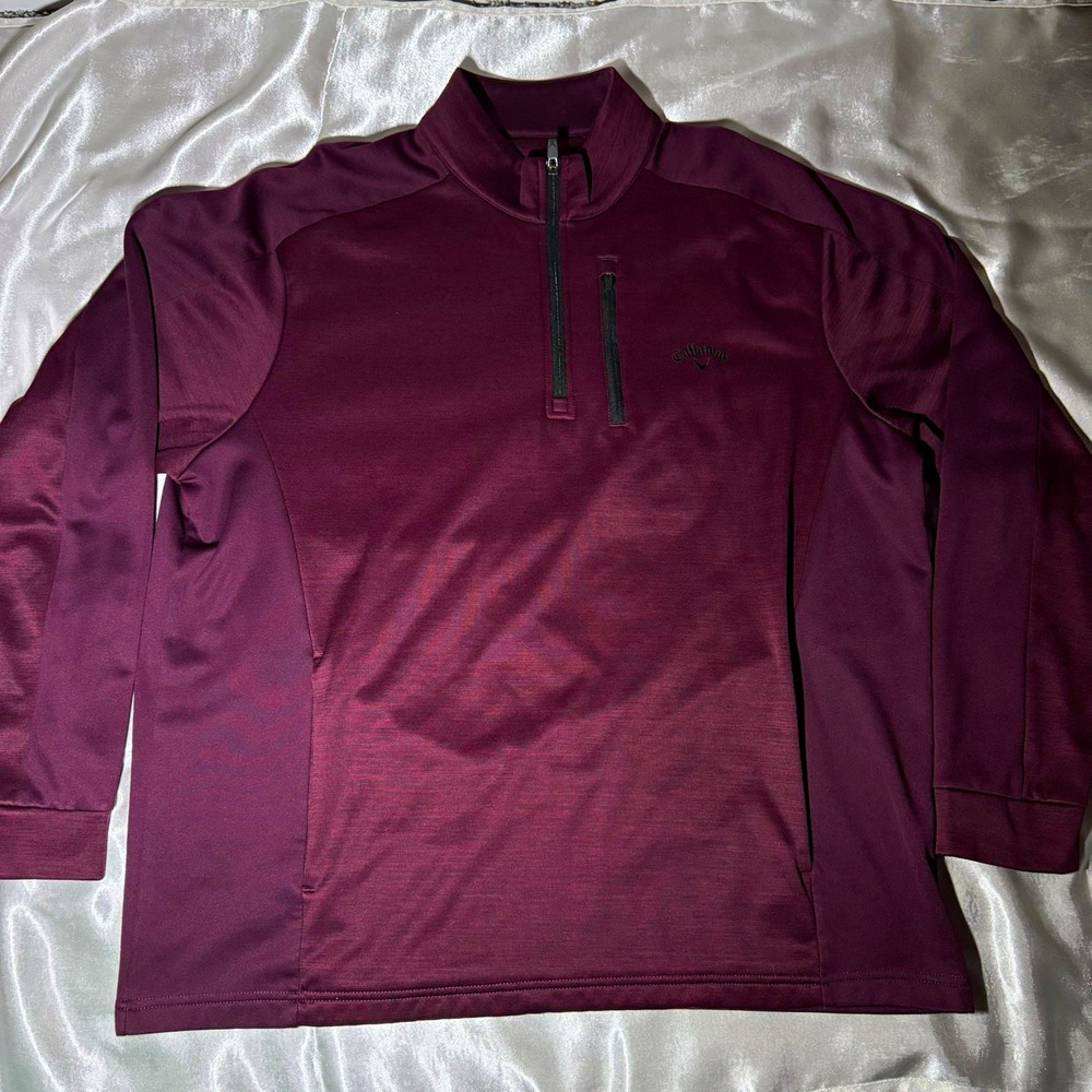 Callaway Men's Purple 1/4 Zip Golf Pullover Jacket Polyester XL